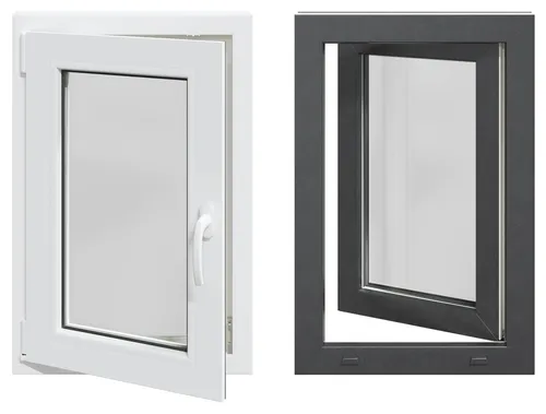 vidaXL Kellerfenster RISOR Anthrazit 50 x 75 cm aus PVC und Glas - Modernes Untergeschossfenster mit praktischem Kipp- und Drehmechanismus. Bringt Licht in dein Zuhause und überzeugt durch langlebige Materialien. Ideal für stilvolle Untergeschosse.