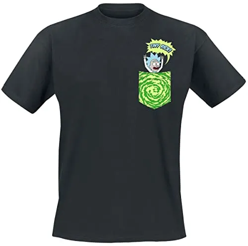 RICK AND MORTY Tiny Pocket Rick Männer T-Shirt schwarz XXL
