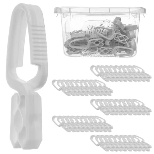 KADAX Wäscheklammern, 50x Klammern aus robusten Kunststoff, Bunte Sockenklammern, Windfeste Klammern für Innen und Außenbereich (Weiß)
