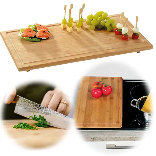 XL Holz Schneidebrett Herdabdeckplatte 50-54cm Universal Küchenbrett Holzbrett