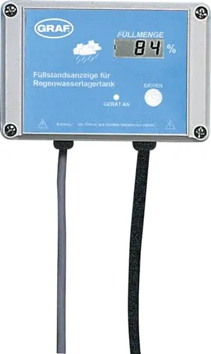 Graf Otto Digitale Füllstandanzeige (Füllstandmesser, Anzeige in Prozent, Füllstandsensor, Wasserstandsensor) 351013, Silber