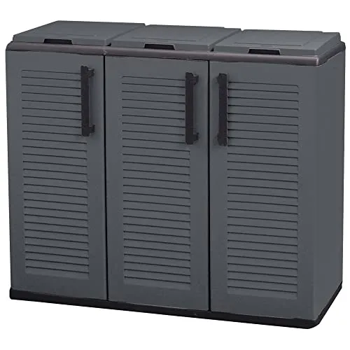 Eco Easy Mülltrennschrank Dunkelgrau, 3-teilig von ArtPlast