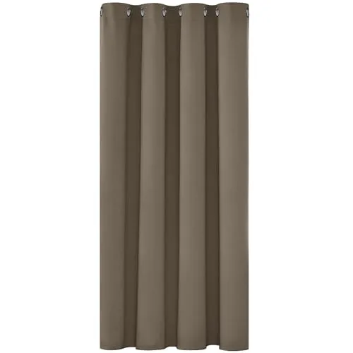 Deconovo Verdunkelungsgardinen mit Ösen Blickdichte Vorhänge Wohnzimmer Dicke Thermogardine Kälteschutz warm Hitzeschutz, 138x132 cm(HöhexBreite), Taupe, 1 Stück
