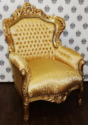 Barock Sessel King Gold Muster von Casa Padrino