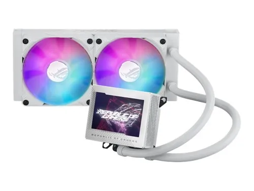 ASUS ROG RYUJIN III 240 ARGB WHITE - Hochleistungs-AiO-Wasserkühlung mit LCD-Display und RGB-Lüftern für optimale Kühlleistung