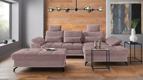OTTO home Ecksofa Costello L-Form, B: 301 cm mit Sitztiefen-, Armteilverstellung &, 3 Nierenkissen, optional Bettfunktion & Bettkasten