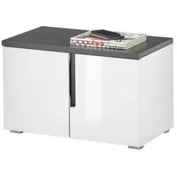 Mid.you Schuhbank, Weiß Hochglanz, Anthrazit - Moderne Schuhbank aus Kunststoff, mit stilvollem Design in Weiß Hochglanz und Anthrazit, ideal für Ihre Garderobe und bietet praktischen Stauraum.