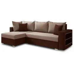 Sofnet Ecksofa Lord, Braun, 5-Sitzer mit Schlaffunktion