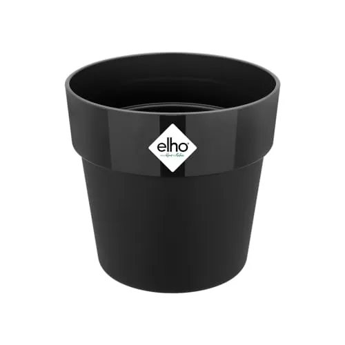 b.for original Rund 30cm Living Schwarz Blumentopf - Stylischer Blumentopf aus Recycling-Kunststoff, ideal für Innenräume. Mit glänzendem Rand und mattem Körper bringt er Pflanzen perfekt zur Geltung und sorgt für einen modernen Touch!