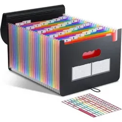 Taschen Dokumentenmappe A4 Sortiermappe Regenbogen Akkordeon Ordner 26 - Praktische Sortiermappe in bunten Farben für Kinder, ideal zum Organisieren von Unterlagen. Robuste Verarbeitung für den täglichen Einsatz.