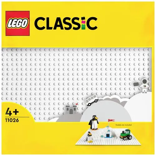 LEGO Classic Weiße Bauplatte 11026 - Quadratische Grundplatte 32x32 Noppen für kreative Bauprojekte, stabil und vielseitig einsetzbar