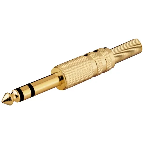 Klinken-Stecker 6,3mm Stereo vergoldet mit Knickschutz