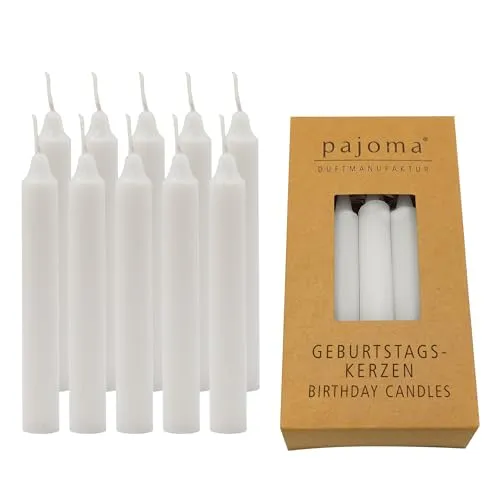 pajoma® 10x Geburtstagskerzen in Weiß