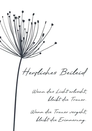 Perleberg Grußkarten Trauer – Beileid – Kondolenz