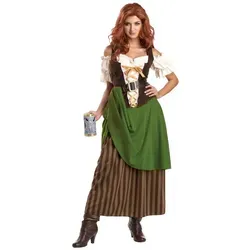 Metamorph Kostüm Mittelalterliche Schankwirtin Kostüm, Mag man auch als Magd auf Mittelaltermärkten anziehen grün XL-XXL