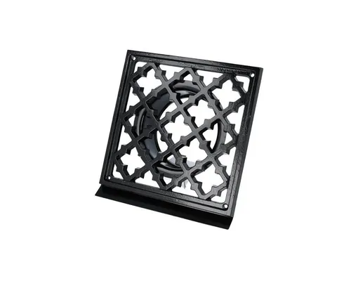 Ms Beschläge Lüftungsgitter Antik Design 125mm mit Insektenschutz - Elegantes eckiges Lüftungsgitter für Altbauten. Witterungsbeständig, mit Wasser-Abtropfkante und feinem Insektenschutzgitter. Einfache Montage dank vorgefertigter Löcher und im Lieferumfang enthaltenen Schrauben.