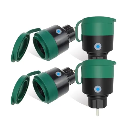 UCOMEN WLAN Steckdose Outdoor, TÜV-zertifiziert, Smart Life kompatibel - IP44 wasserdicht und ideal für den Außenbereich, ermöglicht die Steuerung von Geräten über Sprachbefehle mit Alexa und Google Assistant. Effiziente Energieüberwachung und praktische Timer-Funktion für optimale Nutzung.