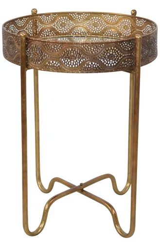 Beistelltisch mit abnehmbarem Tablett, antik goldfarben in gold von möbel direkt online