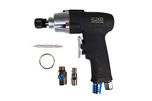 WELDINGER Druckluft Schrauber Schraubendreher Drehmoment 50 Nm Rechts-/Linkslauf Universal Bithalter