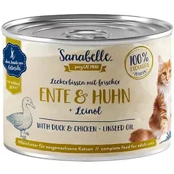 Sanabelle Nassfutter mit Ente & Huhn | 6x 195g von Sanabelle