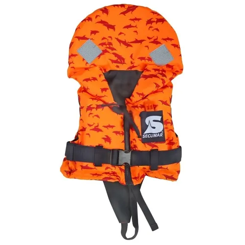 Secumar Bravo Print Schwimmweste 5-10 KG - Rettungsweste für Kinder, leuchtendes Design in Orange und Schwarz, sorgt für Sicherheit und Bewegungsfreiheit beim Paddeln und Schwimmen.
