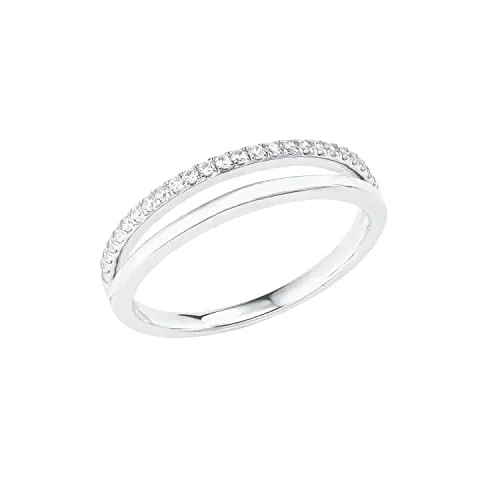s.Oliver Damen Ring 925 Sterling Silber mit Zirkonia - Eleganter 5 mm Ring aus 925 Sterling Silber, verziert mit 26 funkelnden Zirkonia-Steinen. Kommt in einer edlen Schmuck Geschenk Box - das perfekte Geschenk für stilbewusste Frauen.
