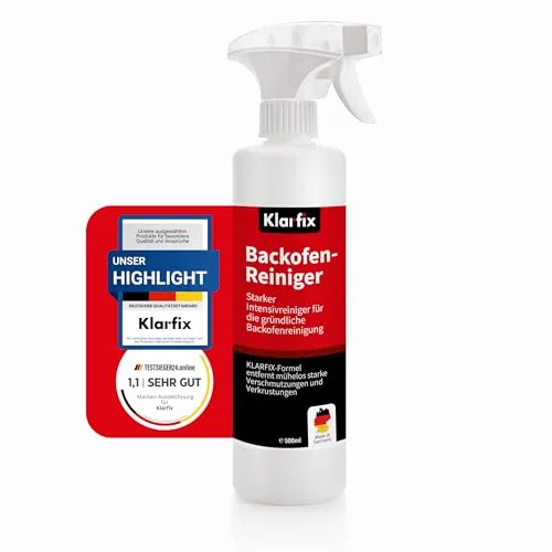 Backofenreiniger 500 ml – backofenreiniger extra stark gegen Fett & Verkrustungen | Oven Cleaner für Backofen, Grill, Herd & Ceranfeld | Ceranfeldreiniger für Emaille & Edelstahl | Made in Germany
