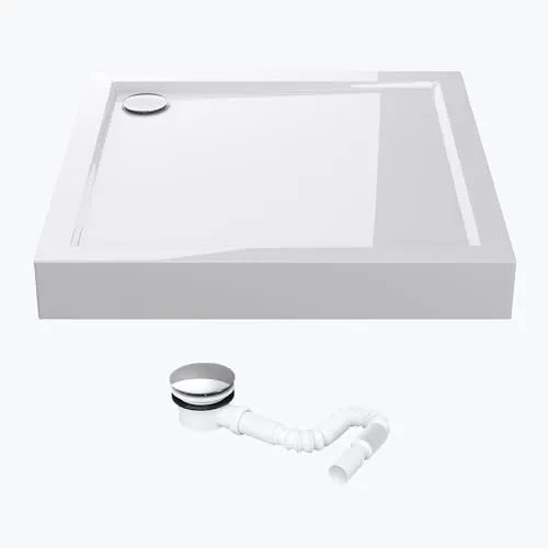 Duschwanne Faro1h - Quadratische Acryl-Duschwanne 80x80cm - Duschkabinen & -wände: Hochwertige Duschwanne aus Acryl, inkl. AL01, für einfache Montage und vielseitige Gestaltungsmöglichkeiten im Bad.