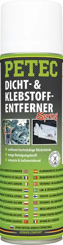 Petec Dichtungsentferner Spray 82150 - Effektiver Dicht- & Klebstoffentferner für Autopflege und Motorradpflege, löst mühelos alte Dichtungen und Kleberreste.