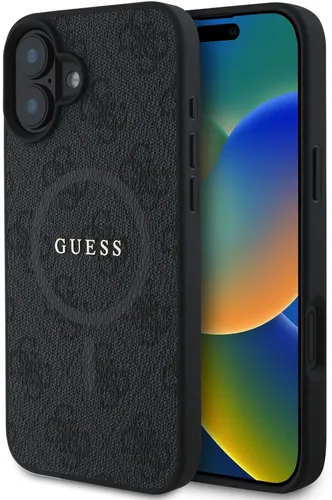 Guess GUHMP16SG4GFRK - iPhone 16 Hülle mit MagSafe - Smartphone Hülle für iPhone 16, bietet optimalen Schutz und ist mit MagSafe kompatibel für einfaches Laden.