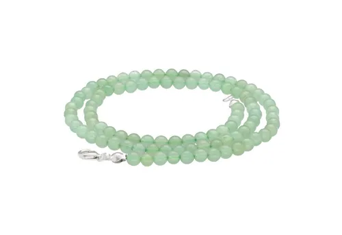 Lebensquelle Plus Kette ohne Anhänger Edelstein Kugelkette + 925 Silber Verschluss, Ø 4mm Kugeln 45cm lang