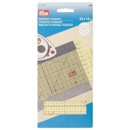 Prym 611490 Bügellineal, transparent, 20 x 10 cm