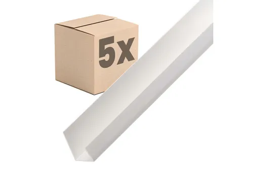 PROTEKTOR Profil (3741 PVC Einfassprofil, Abschlussprofil 12,5mm für Gipskartonplatten, 5-St), Kantenschutz für Rigips, Trockenbau