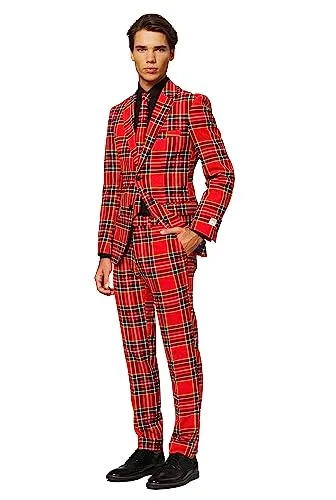 OppoSuits Weihnachtsanzug Herren – The Lumberjack, 60 EU in rot von OppoSuits