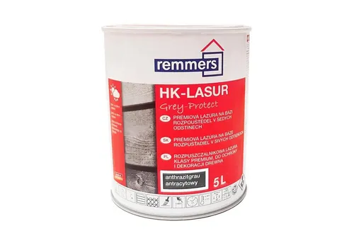 Remmers HK-Lasur Grey-Protect 5L Anthrazit – 3in1 Holzschutzlasur - Effektive Holzschutzlasur in Anthrazit für langlebigen Schutz und ansprechende Optik. Ideal für den Innen- und Außeneinsatz, schützt vor Witterungseinflüssen.