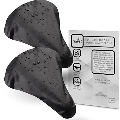 Sattelprofi® Fahrradsattel Überzug Wasserdicht (2er Set) - Profi Sattelbezug für jedes Fahrrad - Reißfester Sattelschutz für jedes Wetter - Perfekter Regenschutz
