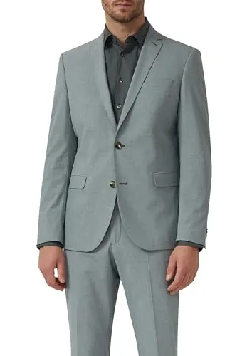 s.Oliver Herren 2140779 Business-Anzug Jacke, 79M1 grün, 52 - Sakkos für Herren, elegante Slim Fit Passform mit Reverskragen und praktischen Pattentaschen, ideal für den Business-Look.