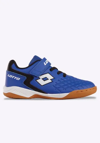 Hallenschuh LOTTO Kinder, Gr. 32, blau - Sportlicher Hallenschuh für Kinder, ideal für Hallensport mit rutschhemmender Sohle und kinderfußgerechter Passform. Praktische Elastikschnürung und Klettverschluss für einfaches Handling.