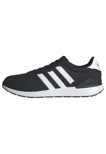 adidas Herren Run 60s 4.0 Shoes - Core Black/Cloud White, 46 2/3 EU - Herren-Sneaker mit regulärer Passform, Obermaterial aus Textil und Leder für optimalen Tragekomfort und Stil.
