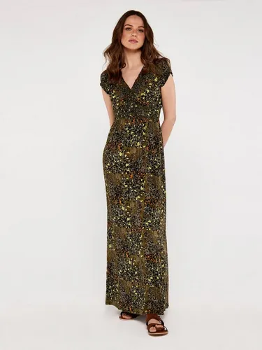 Apricot Maxikleid Colourpop Cheetah Smock Maxi Dress . mit Animal-Print