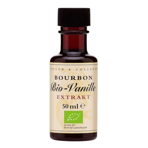 T&C - Bio Vanilla Extract 50ml - Natürliche Extrakte | Hochwertiger flüssiger Vanilleextrakt aus reinen Madagaskar BIO-Vanilleschoten, ideal zum Verfeinern von Desserts, Pudding und Eis.