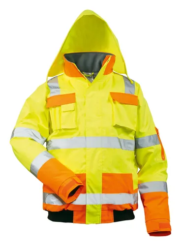 Safestyle Warnpilotenjacke Mats Größe L - Gelb/Orange 23554/L - Sichtbare Sicherheitsjacke in leuchtenden Farben, ideal für den Einsatz im Straßenbau oder bei Arbeiten im Freien.
