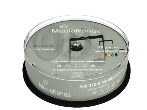 MediaRange Rohlinge Audio CD-R 80min printable 25