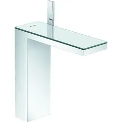 hansgrohe AXOR MyEdition Einhebel-Waschtischmischer 230 mit Push-Open Ablaufgarnitur, 47020000, Farbe: chrom / Spiegelglas