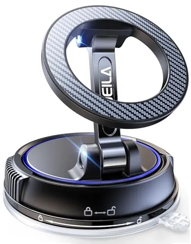 Handyhalterung Auto Magnetische, 360° Drehbare Vakuum Magnetischer Handyhalterung, KFZ Autohalterung Mag&Safe mit 78+LBS stärkste Saugkraft & 2400gf stärkster Magnet, für Alle Handys, Saphirblau.