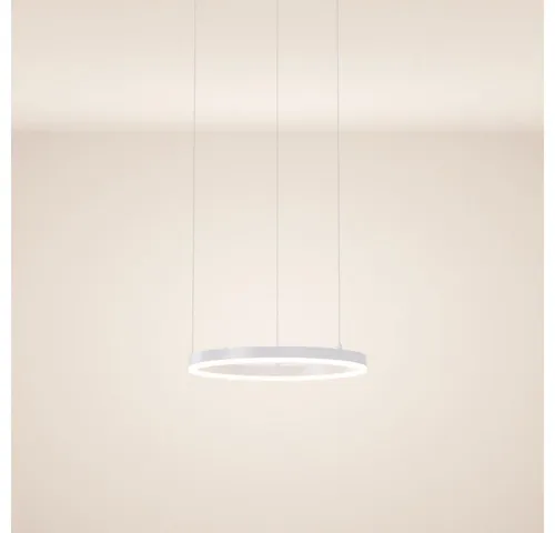 s.luce Ring Hängeleuchte, Weiß, Metall, 40 cm - Moderne LED Hängeleuchte mit minimalistischem Design und individueller Aufhängung. Perfekte Lichtverteilung und hohe Farbwiedergabe für stilvolle Raumgestaltung.