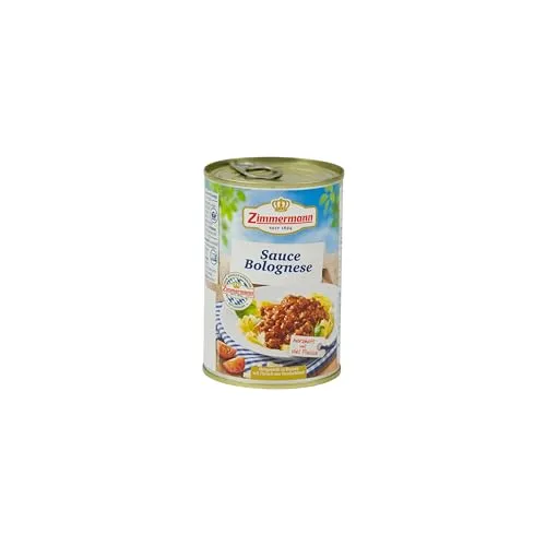 Food-United BOLOGNESE-SAUCE-SOßE 400ml Dose | tafelfertig | verzehrfertig | herzhaft | von ZIMMERMANN | mit viel Fleisch und Gemüse (1)