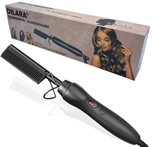 PREMIUM Professional Wunderkamm 2 in 1 Glätteisen - Glätteisen und Kamm in einem, ideal für alle Haartypen. Mit 3 Heizstufen und schneller Aufheizung auf 220°C für müheloses Styling und langanhaltende Ergebnisse.