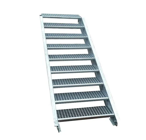 Stufen Stahltreppe 60cm – Robuste Außentreppe für 135-180cm Geschosshöhe - Trittstufen: Hochwertige 9-Stufen Stahltreppe, ideal für den Außenbereich, inklusive Zubehör und stabiler Konstruktion für maximale Sicherheit.