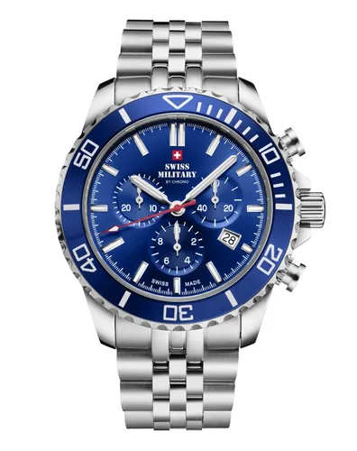 Swiss Military by Chrono Chronograph Uhren aus der Schweiz Swiss Military SM34103 Saphirglas 100 Meter Chronograph, links drehende Lünette